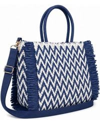 Woodland Leathers - Summer Bag, Eco Beach Large Paper Woven Hand With Raffia Fringe - Lyst