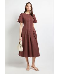 Wallis - Principles Contrast Stitching Fit & Flare Midi Dress - Lyst