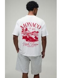 BoohooMAN - Oversized Monaco Racing T-Shirt & Short Set - Lyst