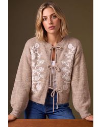 D.u.s.k - Floral Tie Front Cardigan - Lyst
