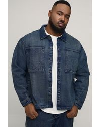 BoohooMAN - Plus Extreme Washed Oversized Denim Shirt - Lyst