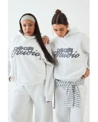 DSGN Studio - Towelling Applique Oversized Hoodie - Lyst
