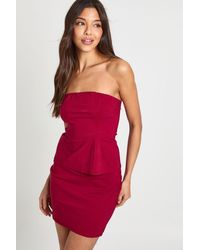 Boohoo - Bengaline Bandeau Longline Top And Skirt Co-Ord - Lyst