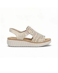 Rieker - Rachel Wedge Sandals Leather - Lyst
