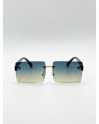 SVNX - Square Frameless Sunglasses With Ombre Lens Metal - Lyst