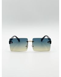 SVNX - Square Frameless Sunglasses With Ombre Lens Metal - Lyst