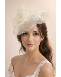 SVNX - Feather & Polka Veil Fascinator - Lyst