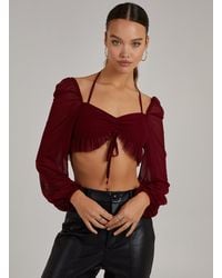 Pink Vanilla - Long Sleeve Halterneck Crop Top - Lyst