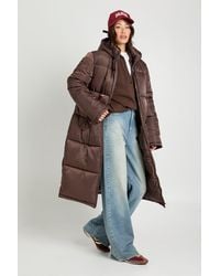 Boohoo - Tall Longline Puffer Jacket - Lyst