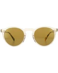 Oliver Peoples - Round Buff And Dark Tortoise Mirror Sunglasses - Lyst
