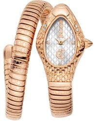 Just Cavalli - Snake Tone Wraparound Bracelet Watch, 20Mm X 34.5Mm - Lyst