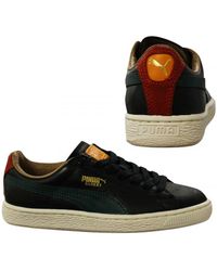 PUMA - Basket Mmq Lace Up Leather Textile Trainers 355551 02 B73A Leather (Archived) - Lyst