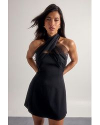 Boohoo - Tulle Halterneck Mini Dress - Lyst