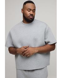 BoohooMAN - Plus Oversized Boxy Scuba Marl T-Shirt - Lyst