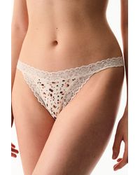 Penti - Relaxed Cotton Floral Thong - Lyst