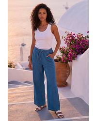 Roman - Tie Front Wide Leg Trouser - Lyst