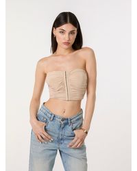 Pink Vanilla - Bandeau Eyelet Detail Corset Top - Lyst