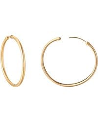 The Jewellery Stockroom - 45Mm Rolled Tube Hoop Earrings Plated - Lyst