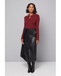 Wallis - Keyhole Collared Knitted Top - Lyst