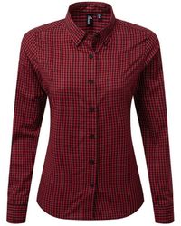 PREMIER - Maxton Gingham Shirt Met Lange Mouwen (zwart/rood) - Lyst