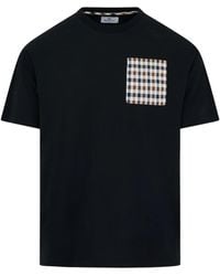 Aquascutum - Active Raglan Check Pocket T-Shirt Cotton - Lyst