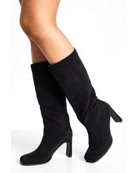 Boohoo - Square Toe Knee High Boots - Lyst