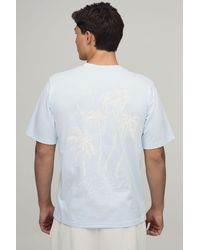 BoohooMAN - Regular Palm Print Washed T-Shirt - Lyst