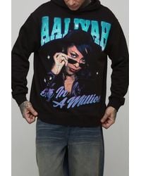 BoohooMAN - Tall Oversized Aaliyah License Printed Hoodie - Lyst