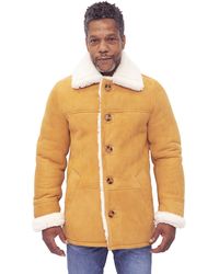 Infinity Leather - Classic Sheepskin Car Coat-Auburn - Lyst