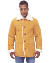 Infinity Leather - Classic Sheepskin Car Coat-Auburn - Lyst