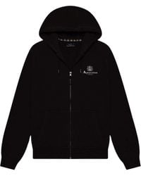 Aquascutum - Active Small Logo Full-Zip Zwarte Hoodie - Lyst