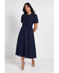 Wallis - Petite 3D Floral Button Midi Dress - Lyst
