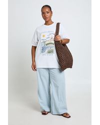 Boohoo - Plus Saint Tropez Printed T Shirt - Lyst