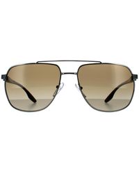Prada - Aviator Gunmetal Gradient Sunglasses - Lyst
