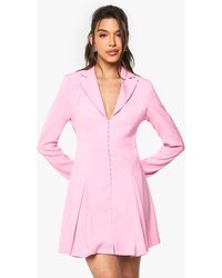 Boohoo - Tailored Hook & Eye Detail Cinched Waist Blazer Dress - Lyst