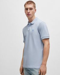 BOSS - Passenger Stretchkatoenen Slim-Fit Polo Shirt Met Logo Patch - Lyst