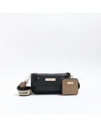 River Island - Pouchette Bag Monogram Material_Pu - Lyst