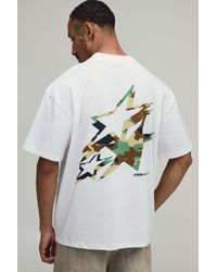 BoohooMAN - Oversized Star Camo Print T-Shirt Cotton - Lyst