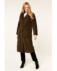 Gini London - Longline Teddy Coat - Lyst