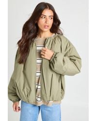 Boohoo - Oversized Collar Detail Bomber Jacket - Lyst