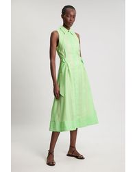 Karen Millen - Textured Organza Mix Sleeveless Shirt Dress - Lyst