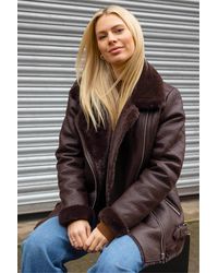 Roman - Faux Fur Aviator Jacket - Lyst