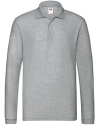 Fruit Of The Loom - Premium Pique Long-Sleeved Polo Shirt (Athletic Heather) - Lyst