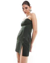 ASOS - Sweetheart Neckline Structured Mini Dress With Buckle Detail - Lyst