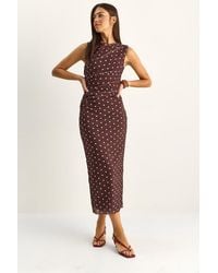 Bianco Lucci - Polka Dot Bodycon Midi Dress - Lyst