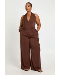 Boohoo - Plus Woven Cowl Wrap Drape Co-Ord - Lyst