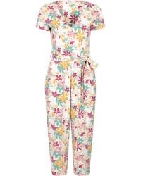Mountain Warehouse - 'Santorini' Wrap Jumpsuit Casual Lightweight Short Sleeve With Tie Waist Cotton - Lyst