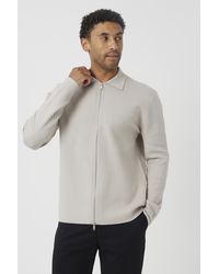 Brave Soul - Light Collared Zip Through Cardigan - Lyst