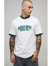 BoohooMAN - Regular Fit Slogan Printed Ringer T-Shirt - Lyst