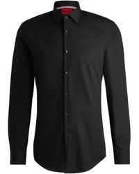 HUGO - Slim-fit Overhemd Voor In Zwart - Lyst